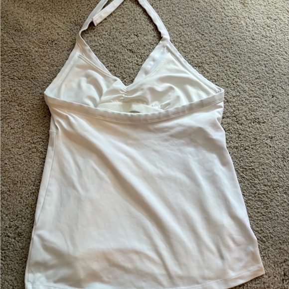 Women's NWT Title Nine workout White Solid Dream Halter Bra Top Shirt large - Picture 6 of 11